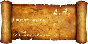Lauter Anita névjegykártya